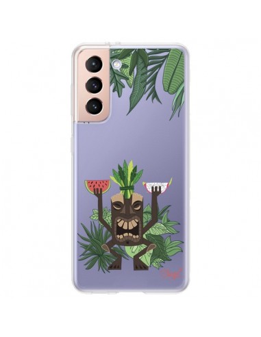 Coque Samsung Galaxy S21 Plus 5G Tiki Thailande Jungle Bois Transparente - Chapo