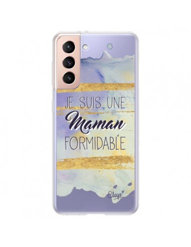 Coque Samsung Galaxy S21 Plus 5G Je suis une Maman Formidable Violet Transparente - Chapo