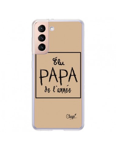 Coque Samsung Galaxy S21 Plus 5G Elu Papa de l'Année Beige - Chapo