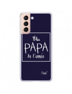 Coque Samsung Galaxy S21 Plus 5G Elu Papa de l'Année Bleu...