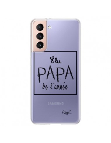 Coque Samsung Galaxy S21 Plus 5G Elu Papa de l'Année Transparente - Chapo