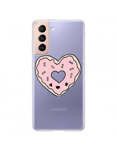 Coque Samsung Galaxy S21 Plus 5G Donuts Heart Coeur Rose Transparente - Claudia Ramos