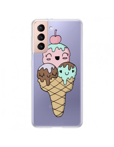 Coque Samsung Galaxy S21 Plus 5G Ice Cream Glace Summer Été Cerise Transparente - Claudia Ramos