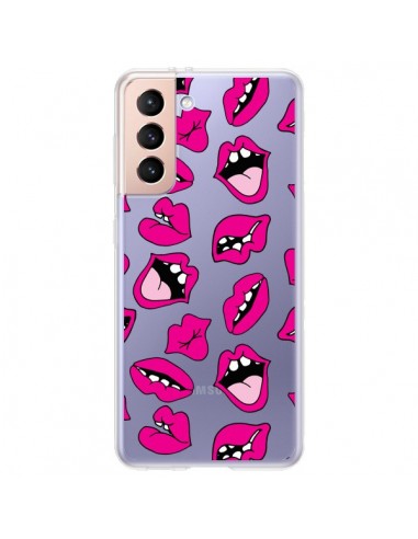 Coque Samsung Galaxy S21 Plus 5G Lèvres Lips Bouche Kiss Transparente - Claudia Ramos