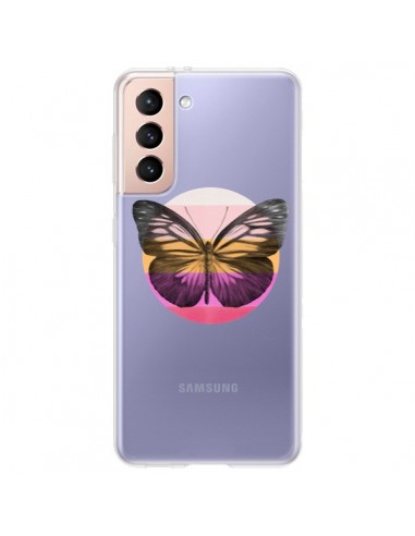 Coque Samsung Galaxy S21 Plus 5G Papillon Butterfly Transparente - Eric Fan