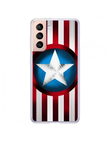 Coque Samsung Galaxy S21 Plus 5G Captain America Great Defender - Eleaxart