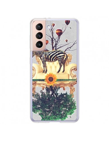 Coque Samsung Galaxy S21 Plus 5G Zebre The World - Eleaxart