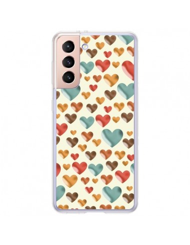 Coque Samsung Galaxy S21 Plus 5G Coeurs Colorés - Eleaxart