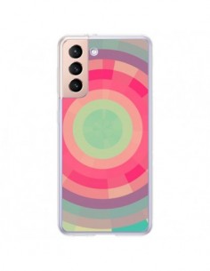 Coque Samsung Galaxy S21 Plus 5G Spirale de Couleurs Rose...
