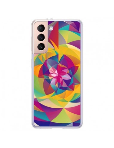 Coque Samsung Galaxy S21 Plus 5G Acid Blossom Fleur - Eleaxart
