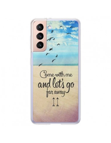 Coque Samsung Galaxy S21 Plus 5G Let's Go Far Away Beach Plage - Eleaxart