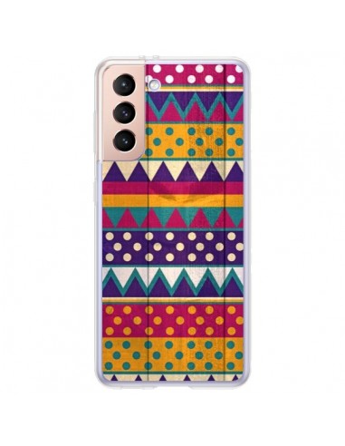 Coque Samsung Galaxy S21 Plus 5G Mexican Triangle Aztec Azteque - Eleaxart