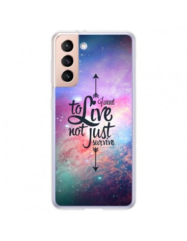 Coque Samsung Galaxy S21 Plus 5G I want to live Je veux vivre - Eleaxart