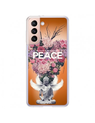 Coque Samsung Galaxy S21 Plus 5G Peace Fleurs Buddha - Eleaxart