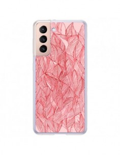 Coque Samsung Galaxy S21 Plus 5G Courbes Meandre Rouge...
