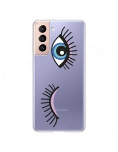 Coque Samsung Galaxy S21 Plus 5G Eyes Oeil Yeux Bleus...