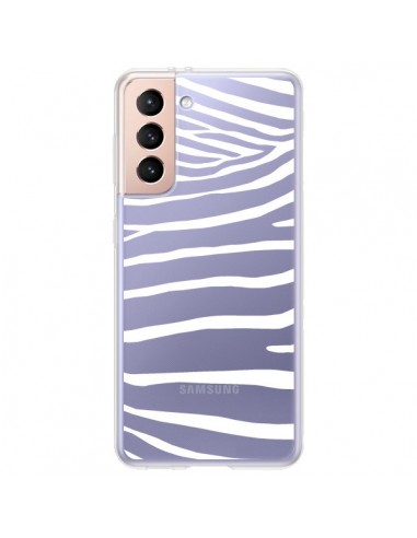 Coque Samsung Galaxy S21 Plus 5G Zebre Zebra Blanc Transparente - Project M