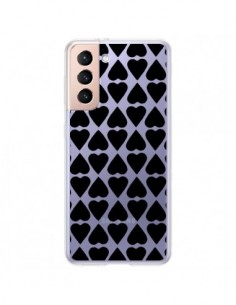 Coque Samsung Galaxy S21 Plus 5G Coeurs Heart Noir...