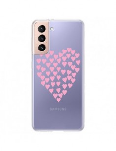 Coque Samsung Galaxy S21 Plus 5G Coeurs Heart Love Rose...