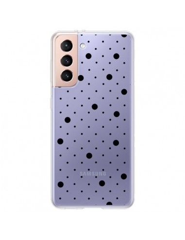 Coque Samsung Galaxy S21 Plus 5G Point Noir Pin Point Transparente - Project M