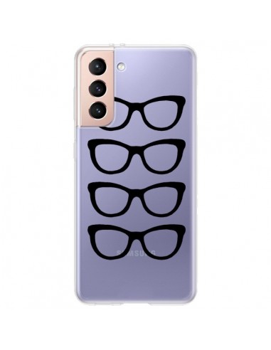 Coque Samsung Galaxy S21 Plus 5G Sunglasses Lunettes Soleil Noir Transparente - Project M