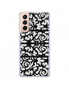 Coque Samsung Galaxy S21 Plus 5G Abstrait Noir et Blanc -...
