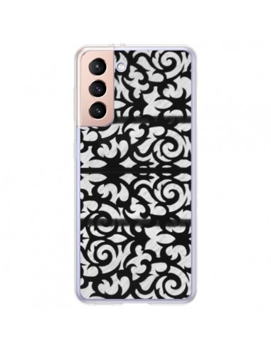 Coque Samsung Galaxy S21 Plus 5G Abstrait Noir et Blanc - Irene Sneddon