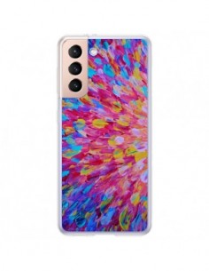 Coque Samsung Galaxy S21 Plus 5G Fleurs Bleues Roses...