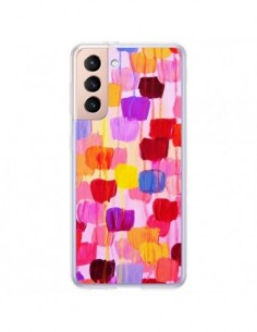 Coque Samsung Galaxy S21 Plus 5G Pois Roses Dottie - Ebi...