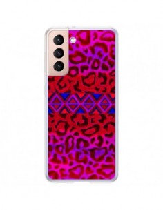 Coque Samsung Galaxy S21 Plus 5G Tribal Leopard Rouge -...