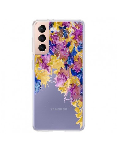 Coque Samsung Galaxy S21 Plus 5G Cascade Florale Transparente - Ebi Emporium