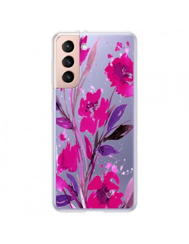 Coque Samsung Galaxy S21 Plus 5G Roses Fleur Flower Transparente - Ebi Emporium