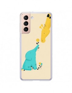 Coque Samsung Galaxy S21 Plus 5G Elephant Bebe Girafe -...