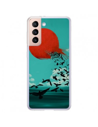 Coque Samsung Galaxy S21 Plus 5G Soleil Oiseaux Mer - Jay Fleck