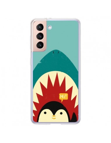 Coque Samsung Galaxy S21 Plus 5G Pingouin Requin - Jay Fleck