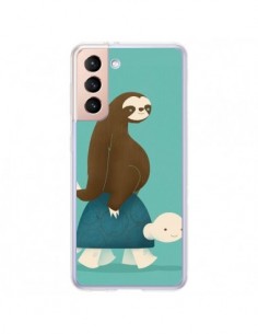 Coque Samsung Galaxy S21 Plus 5G Tortue Taxi Singe Slow...