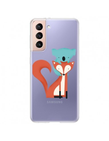 Coque Samsung Galaxy S21 Plus 5G Renard et Koala Love Transparente - Jay Fleck
