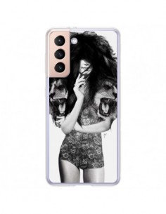 Coque Samsung Galaxy S21 Plus 5G Femme Lion - Jenny Liz Rome