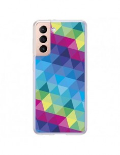 Coque Samsung Galaxy S21 Plus 5G Azteque Gheo Bleu -...