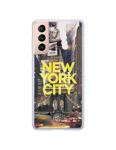 Coque Samsung Galaxy S21 Plus 5G New York City Jaune - Javier Martinez