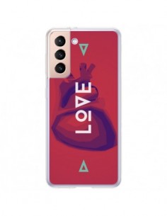 Coque Samsung Galaxy S21 Plus 5G Love Coeur Triangle...