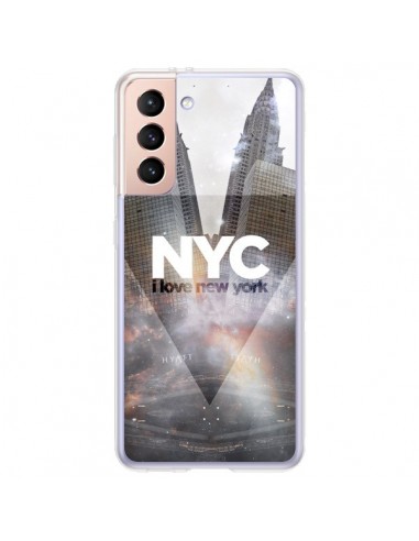 Coque Samsung Galaxy S21 Plus 5G I Love New York City Gris - Javier Martinez