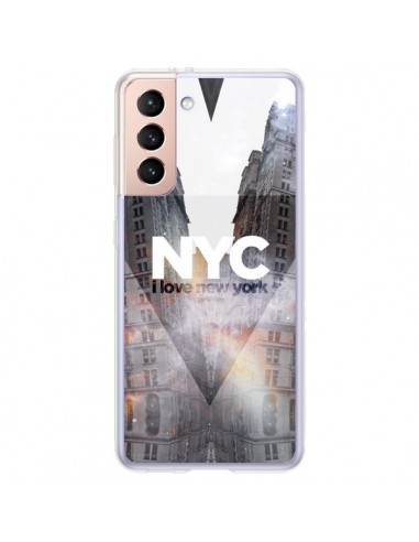 Coque Samsung Galaxy S21 Plus 5G I Love New York City Orange - Javier Martinez