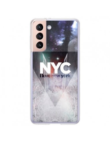 Coque Samsung Galaxy S21 Plus 5G I Love New York City Bleu - Javier Martinez