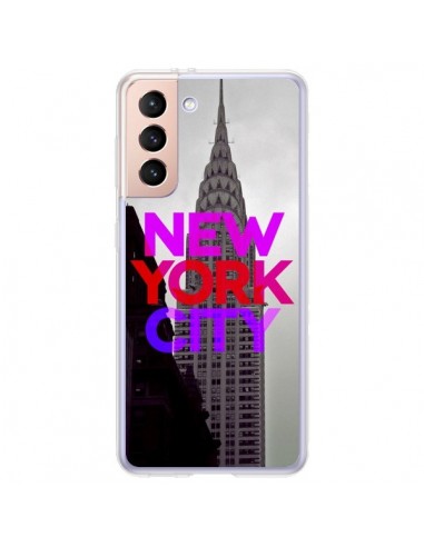 Coque Samsung Galaxy S21 Plus 5G New York City Rose Rouge - Javier Martinez