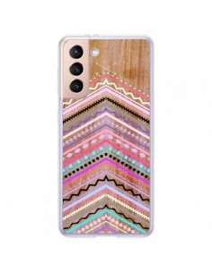 Coque Samsung Galaxy S21 Plus 5G Purple Chevron Wild Wood...