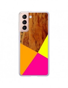 Coque Samsung Galaxy S21 Plus 5G Wooden Colour Block Bois...