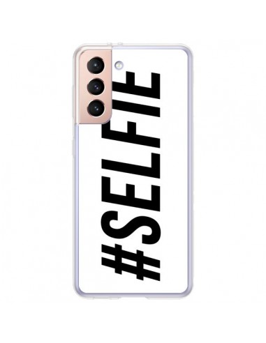 Coque Samsung Galaxy S21 Plus 5G Hashtag Selfie Blanc Horizontal - Jonathan Perez