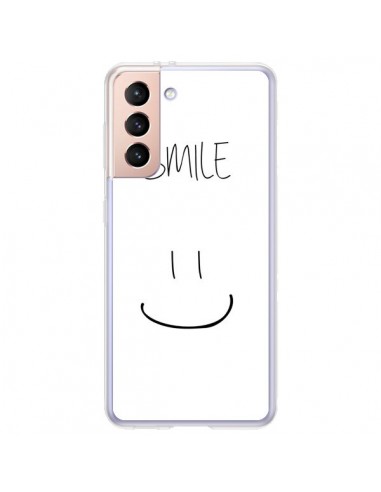 Coque Samsung Galaxy S21 Plus 5G Smile Souriez en Blanc - Jonathan Perez