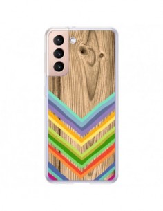 Coque Samsung Galaxy S21 Plus 5G Tribal Azteque Bois Wood...